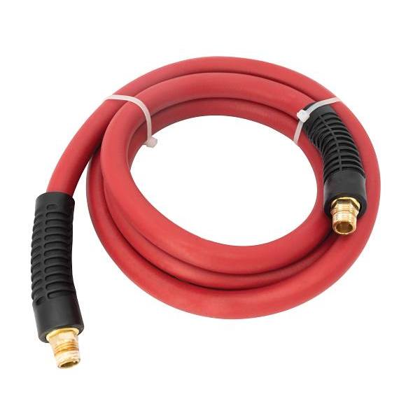 Steelman Weather-Resistant 1/4" ID X 10' Rubber Whip Air Hose, 1/4" Npt