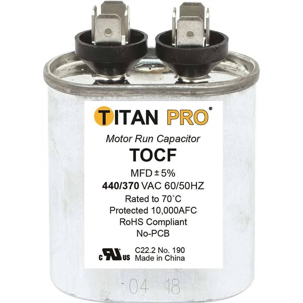 Packard Titan PRO Run Capacitor 7.5 MFD 440/370-Volt Oval