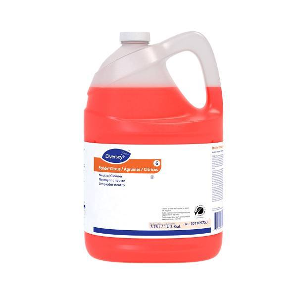 Diversey Stride Neutral Cleaner, 1 Gal, Citrus, Case Of 4