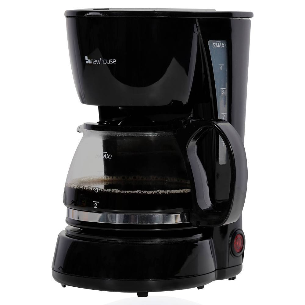 5 Cup Drip Coffee Maker, Glass, Black