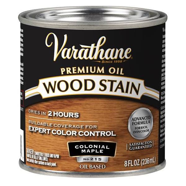 Rust-Oleum Varathane® Premium Wood Stain, Colonial Maple, Half-Pint, Case Of 4