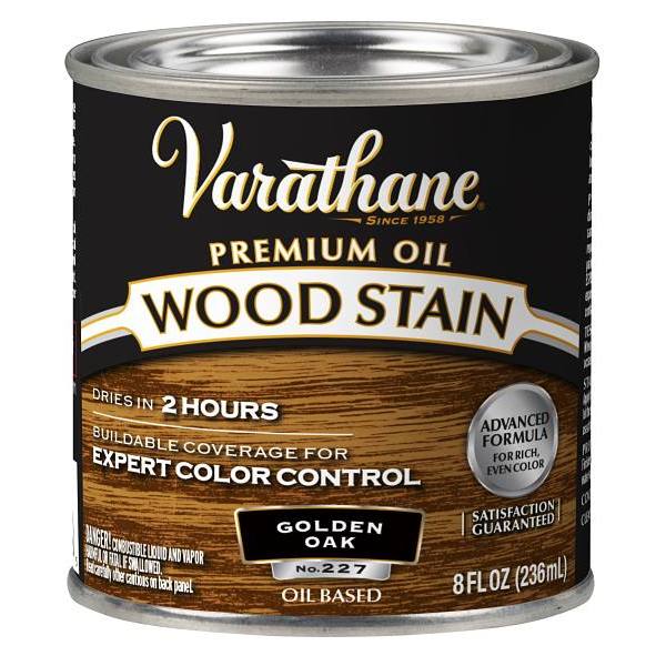 Rust-Oleum Varathane® Premium Wood Stain, Golden Oak, Half-Pint, Case Of 4