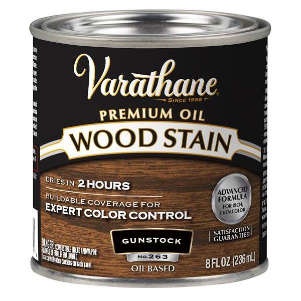 Rust-Oleum Varathane® Premium Wood Stain, Gunstock, Half-Pint, Case Of 4