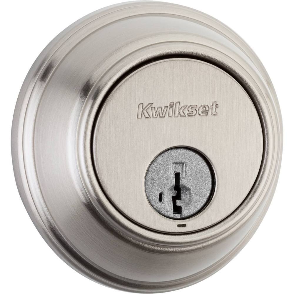 Kwikset 817 Series Key Control Satin Nickel Single Cylinder Deadbolt With Smartkey Security