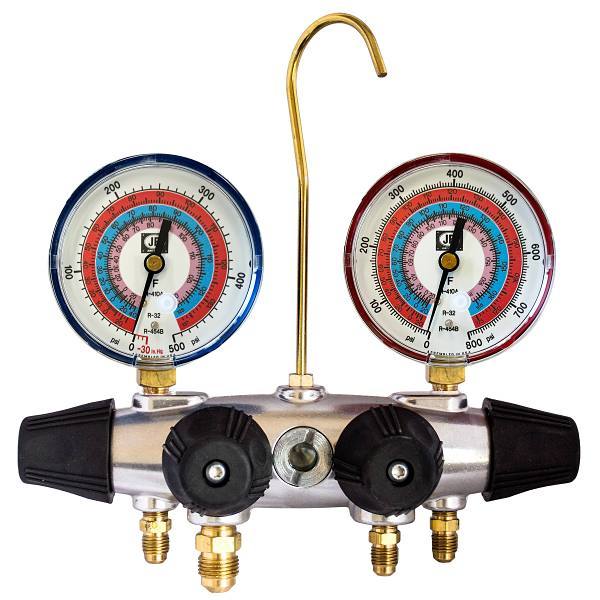 JB Industries Zeppelin 4-Valve Forged Aluminum Manifold For A2l Refrigerants