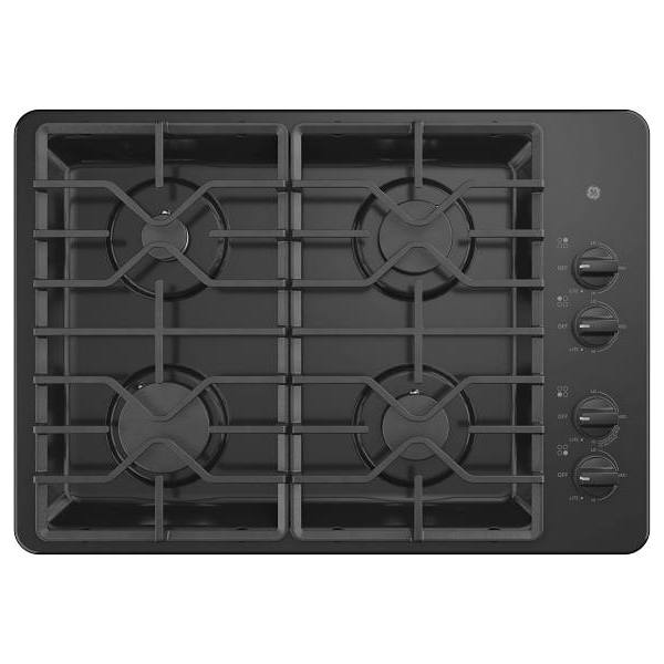 GE 30 In. 4 Burner Grate Built-In Gas Cooktop With Power Burners, Black, ADA