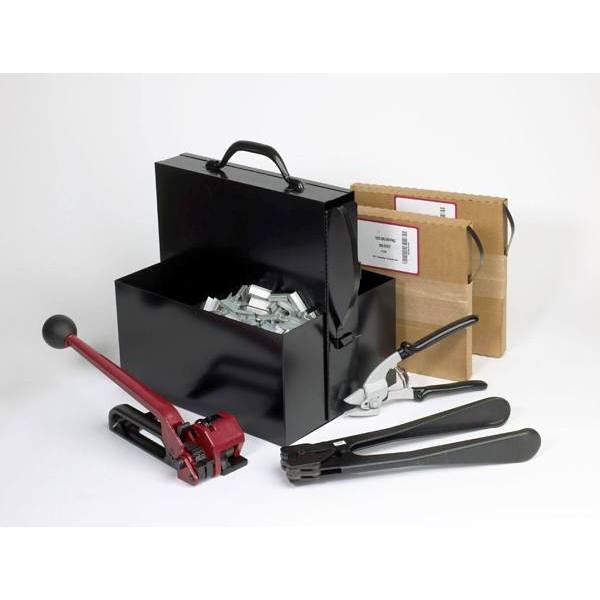 Pac Strapping Products 1/2"W Steel Strapping Kit 400 Length With Dispenser