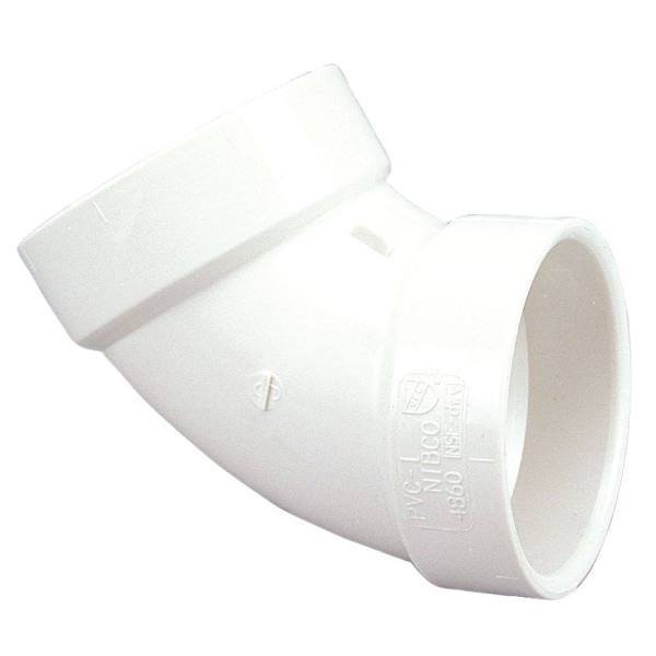 Nibco 4 PVC DWV 60 Degree Hub X Hub Elbow Fitting