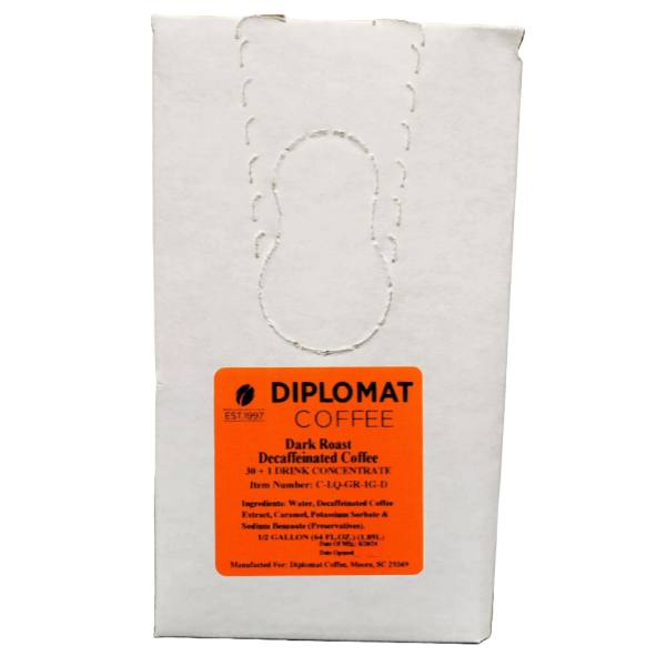 Diplomat Coffee Gourmet Roast Decaf Liquid Coffee Dark Roast 1/2g Case Of 2