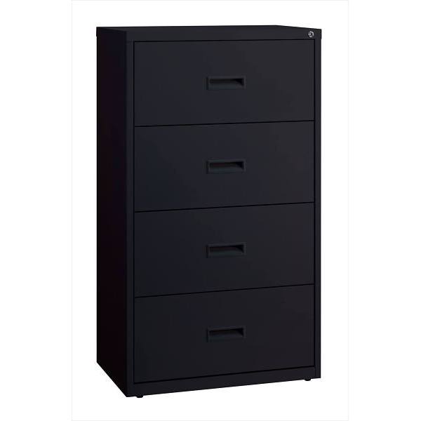 Hirsh 30" Wide 4 Drawer Metal Lateral File Letter/Legal/A4 Hanging Folders Black