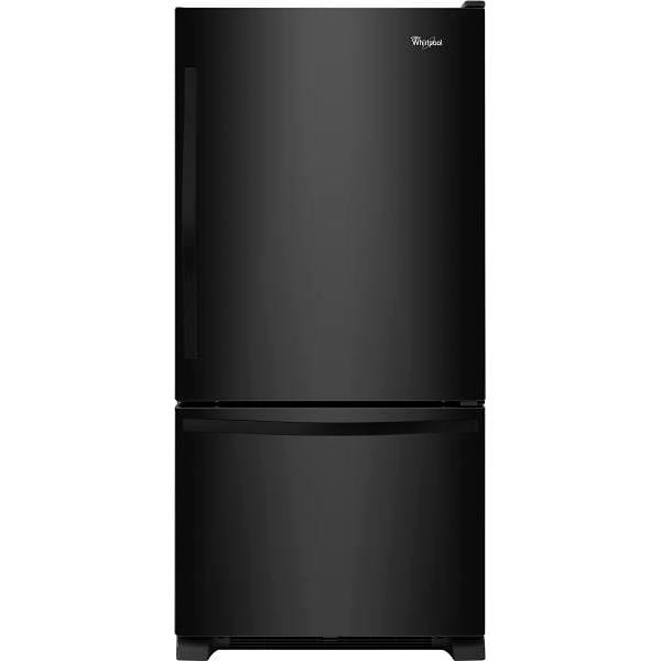 Whirlpool ENERGY STAR 18.7 cu. ft. 30 In. W Bottom Freezer Refrigerator With Ice Maker, Black