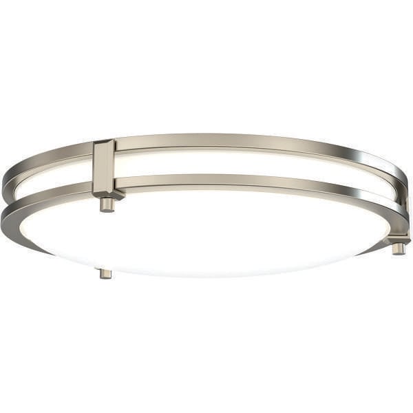 Juno Saturn 13" Round LED Flush Mount With Switchable Cct, Brushed Nickel