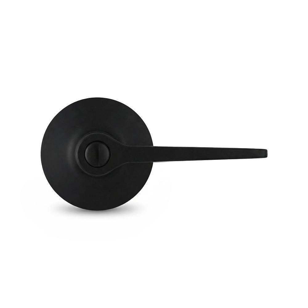 Shield Security Flat Straight Turn Button Privacy Door Lever In Matte Black