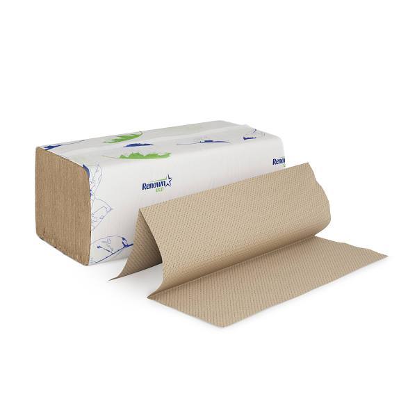 Renown Eco 1-Ply Multifold Towels, Natural, Case Of 16