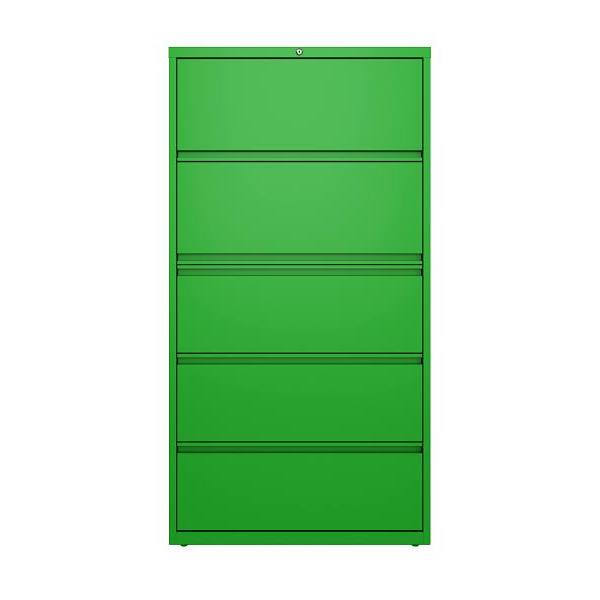Hirsh 36" Wide 5 Drwr Metal Lateral File Cabinet Letter/Legal/A4 Screamin' Green
