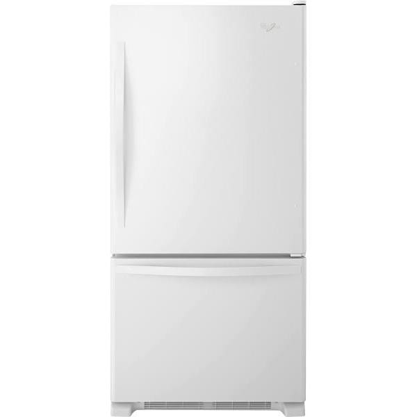 Whirlpool ENERGY STAR 18.7 cu. ft. 30 In. W Bottom Freezer Refrigerator With Ice Maker, White