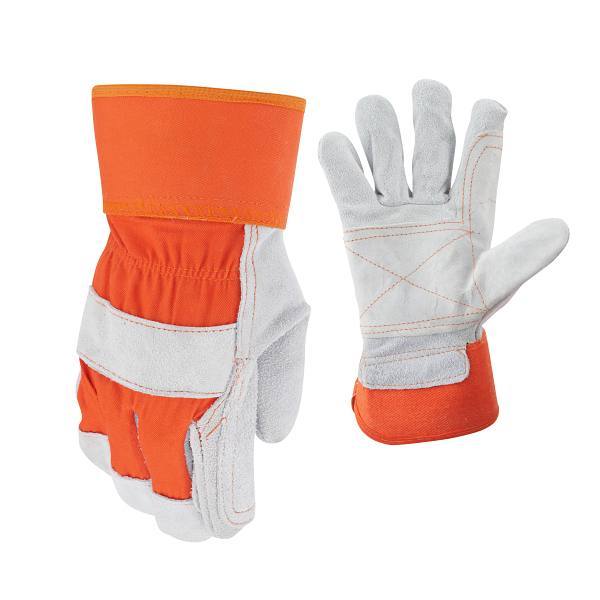 Awp® Double Leather Palm Work Gloves With Safety Cuff - Large