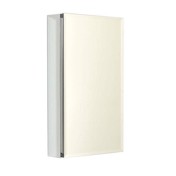 Zenna Home Aluminum Medicine Cabinet With Beveled Mirror, Frameless, 15" X 26"