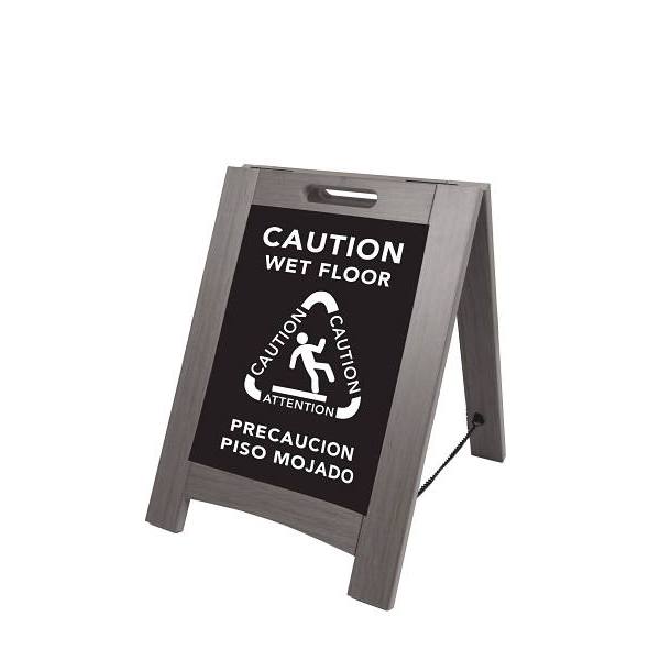 Hospitality 1 Source Wet Floor Sign Composite Material Grey Frame Bilingual