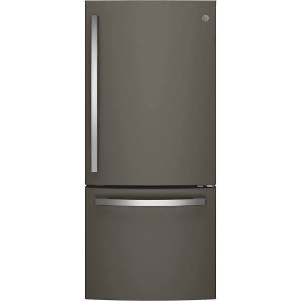 GE ENERGY STAR 21.0 cu. ft. 30in. Bottom Freezer Refrigerator With Ice Maker, Slate