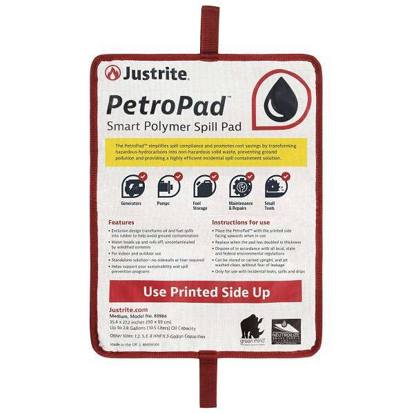 Justrite Absorbent Pads Petropad™ With Smart Polymers Medium