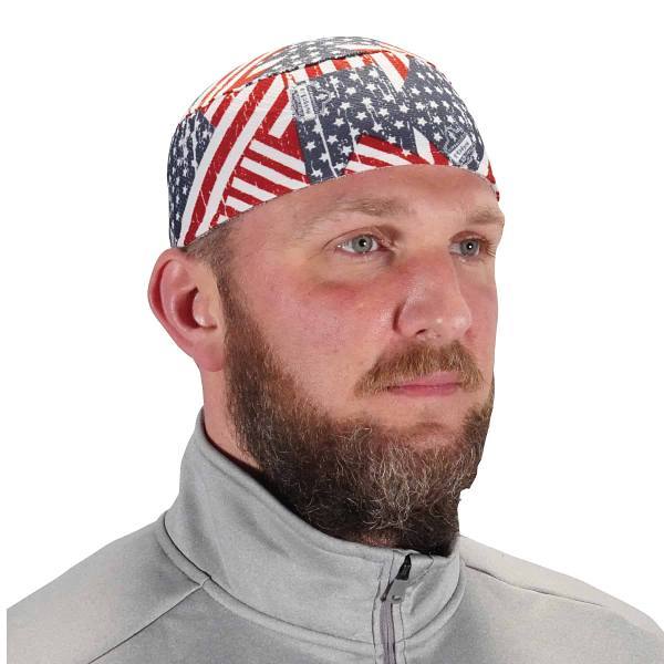 Ergodyne 6630 Stars And Stripes High-Performance Terry Cloth Skull Cap Case Of 6