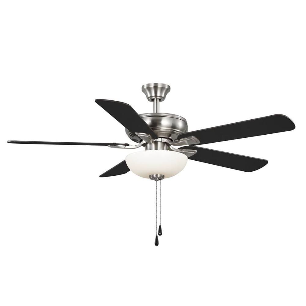 Seasons Quick Install Rexburg 52" Brushed Nickel Indoor LED Ceiling Fan, Reversible Gray Wash/Espresso 5-Blade