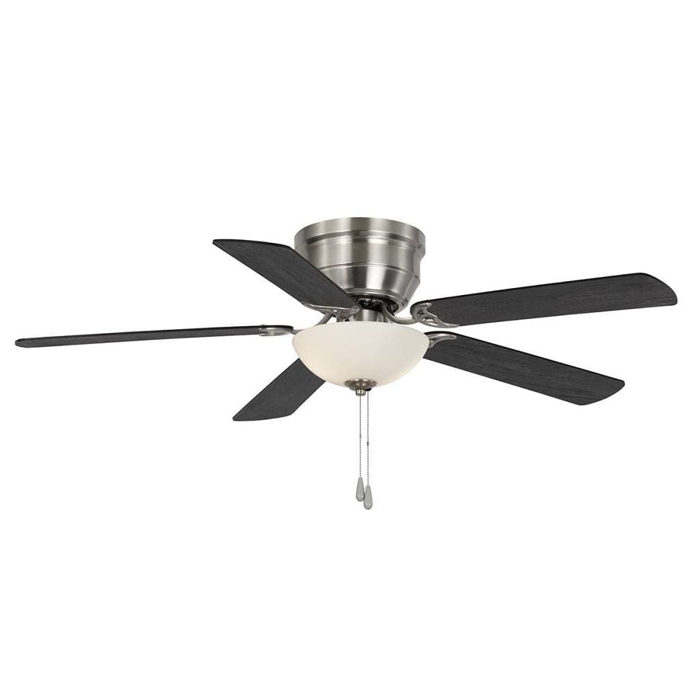 Seasons Quick Install Torrance 52" Brushed Nickel Indoor LED Ceiling Fan, Reversible Chestnut/Espresso 5-Blade