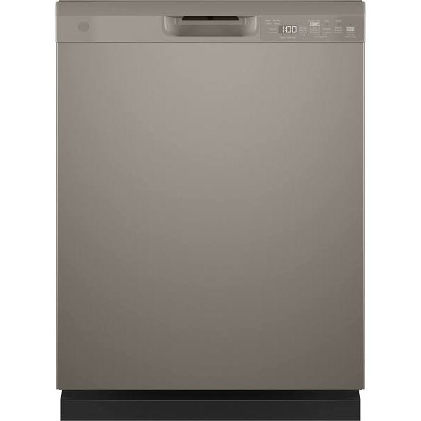 GE ENERGY STAR 24 In. Front Control SmartHQ Dishwasher With Plastic Interior, Sanitize Cycle, Dry Boost, Slate