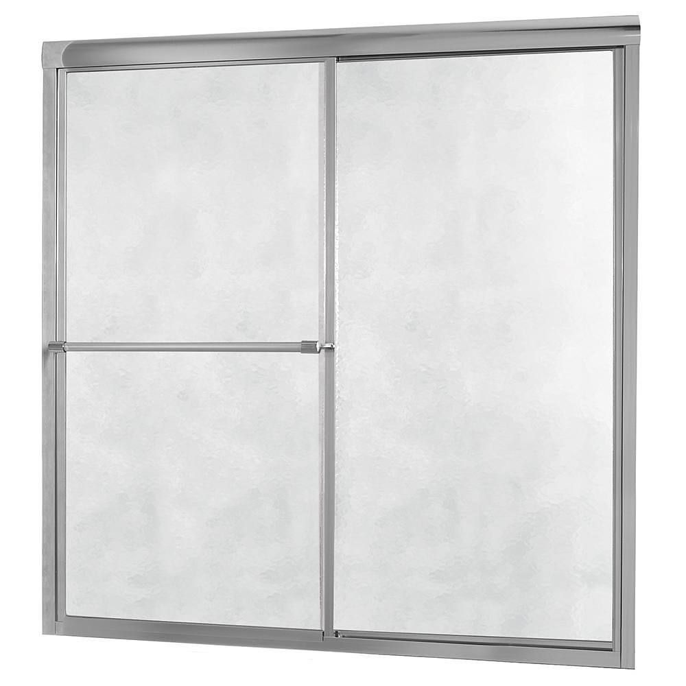 Seasons Raleigh 58 In. H X 56 In. To 60 In. W Framed Bypass Shower Door, Obscure Glass, Silver Finish