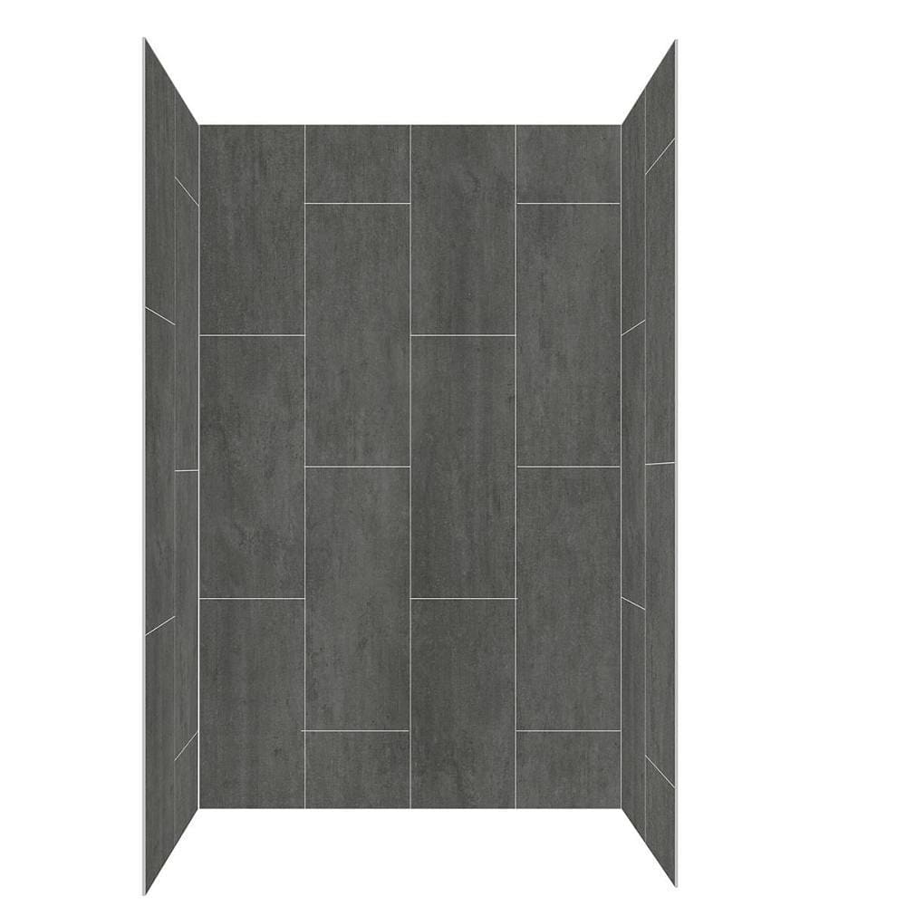 Seasons 48 In. W X 34 In. D X 78 In. H 4-Piece Glue Up Alcove Shower Wall Smooth, Slate