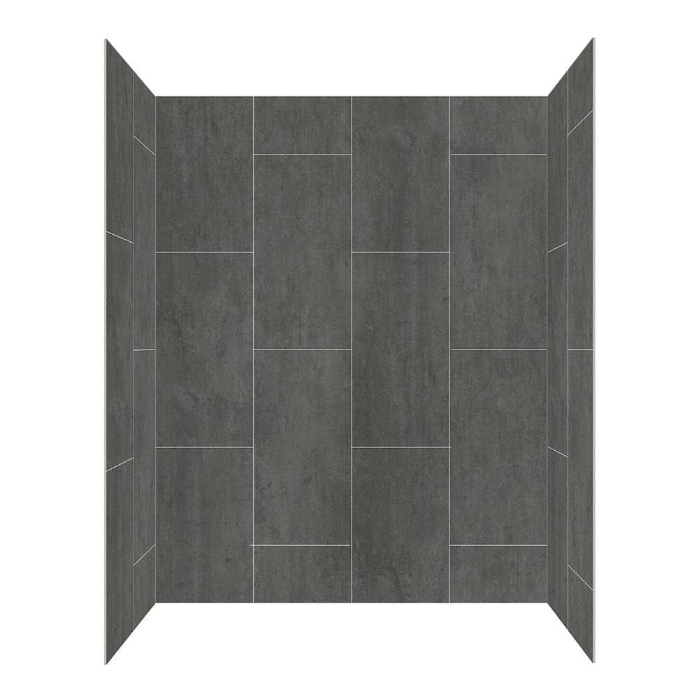Seasons 60 In. W X 32 In. D X 78 In. H 4-Piece Glue Up Alcove Shower Wall Semi Smooth, Slate