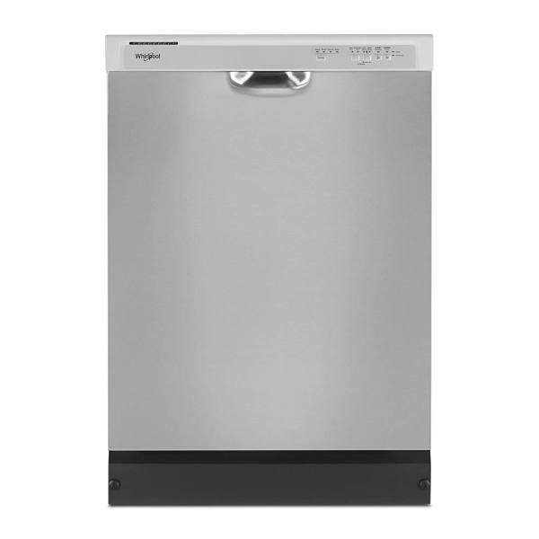 Whirlpool ENERGY STAR 24 In. Front Control Dishwasher With Boost Cycle, Plastic Tub, Stainless Steel