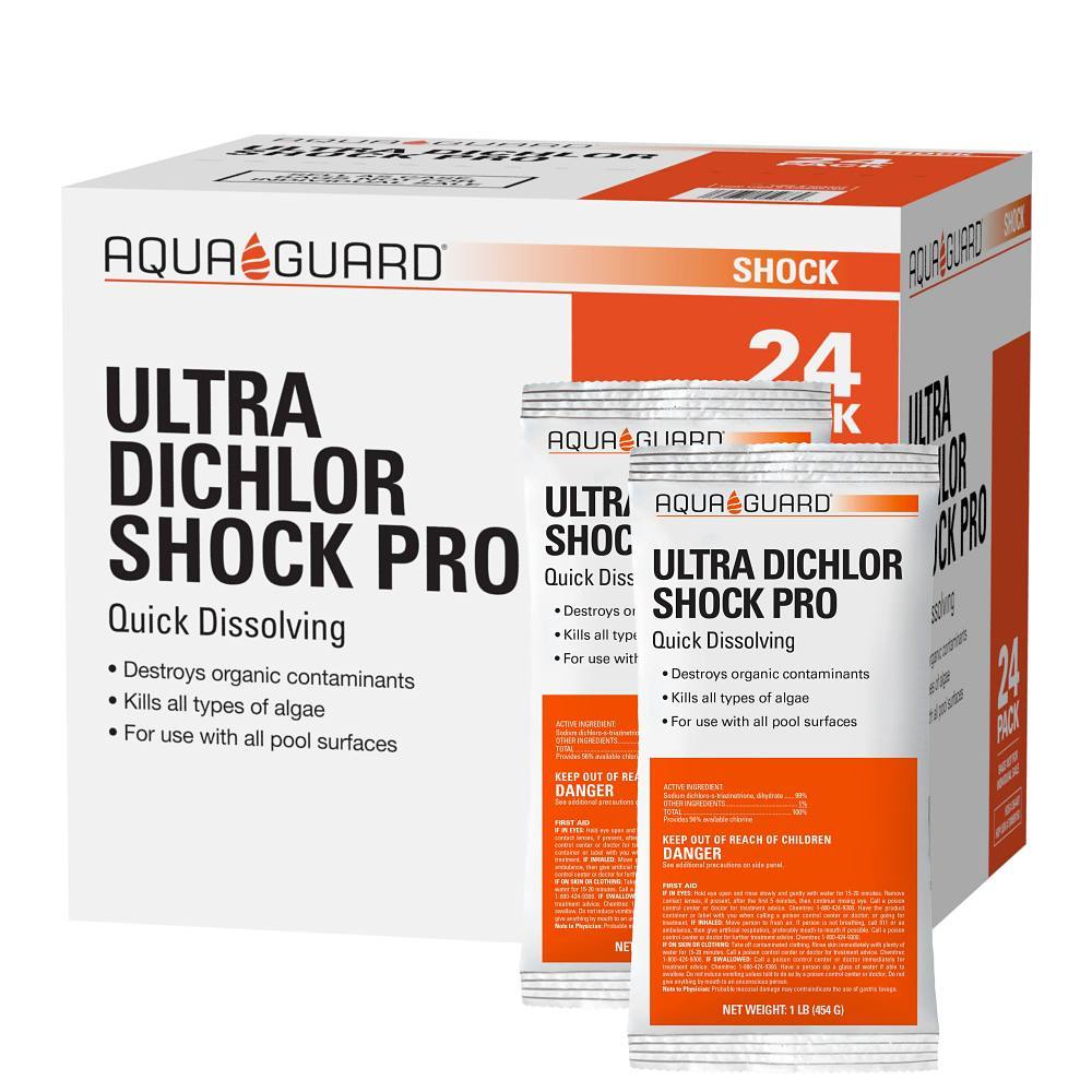 Aquaguard Dichlor Shock PRO 1 Lb. Bags, Package Of 24