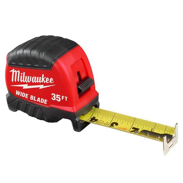 Milwaukee Wide Blade Tape Measure, 35 Ft