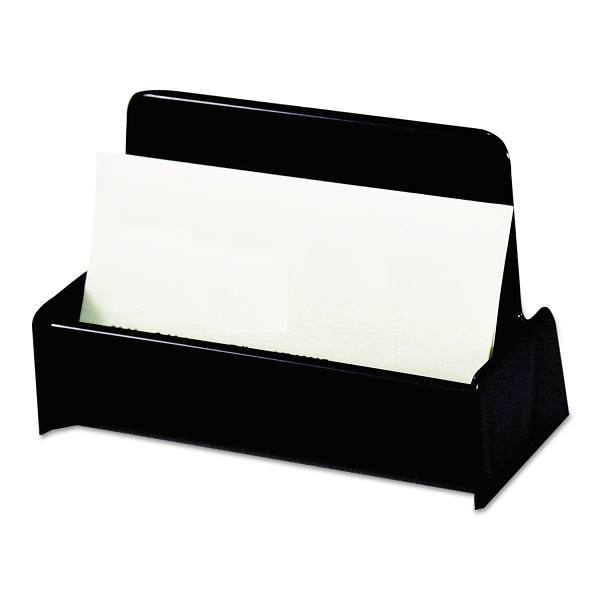 Universal Business Card Holder Holds 50 2x3.5 Cards 3.75x1.81x1.38 Plastic Black