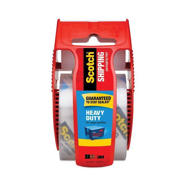 3850 Heavy-Duty Packaging Tape With Dispenser, 1.5" Core, 1.88" X 66.66 Ft, Clear