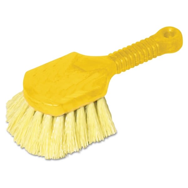 Rubbermaid Commercial Yellow Scrub Brush W/ 8 In. Handle (6-Carton)