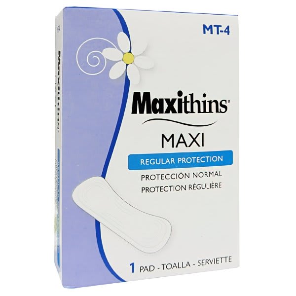 Hospeco Maxithins Vended Sanitary Napkins (100-Carton)