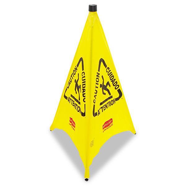 Rubbermaid Commercial Three-Sided 'Wet Floor' Safety Cone, 30" (Yellow)