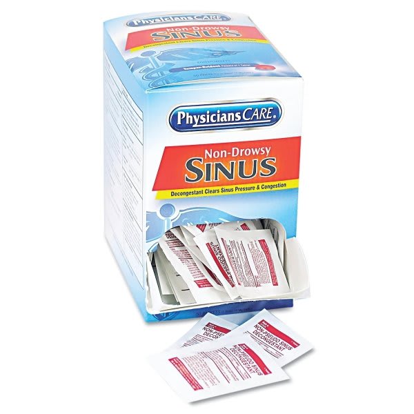 PhysiciansCare Sinus Decongestant Medication, 10mg, 1 Tablet/Pack, (50-Box)