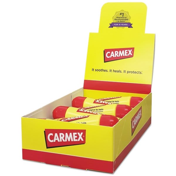 Carmex Moisturizing Lip Balm, Original Flavor, 0.35oz, Box Of 12