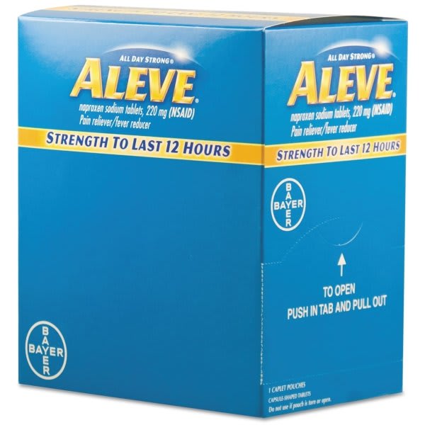 Aleve Pain Reliever Tablets, 50 Packs/Box
