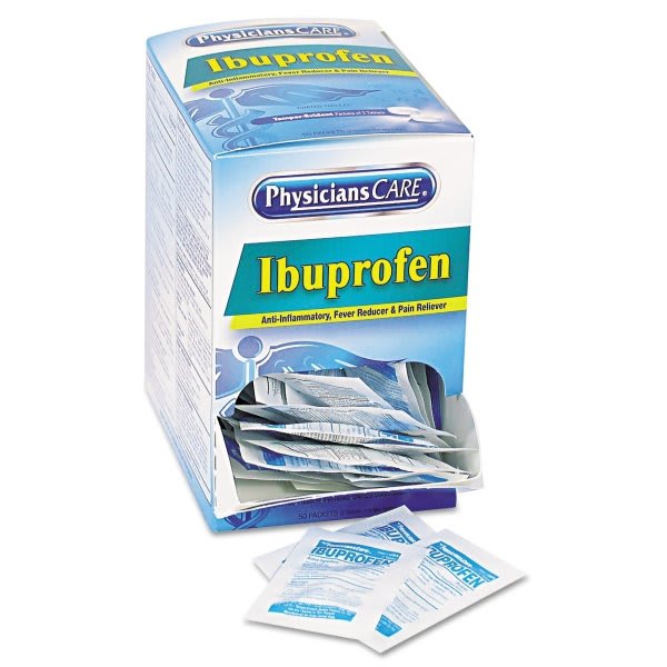 PhysiciansCare Ibuprofen Medication, Two-Pack, 200mg, 50 Packs/Box