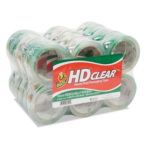 Duck Heavy-Duty Carton Packaging Tape 3" Core 1.88"X55 Yds Clear Package Of 24