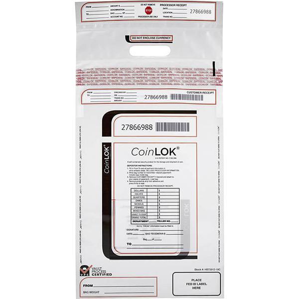 Controltek Coinlok Plastic Coin Bags 12"X25" Package Of 50