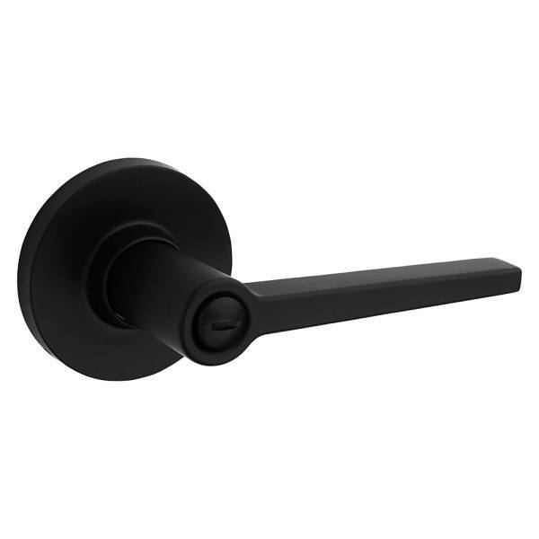 Kwikset Daylon Bed/Bath Privacy Door Lever in Matte Black