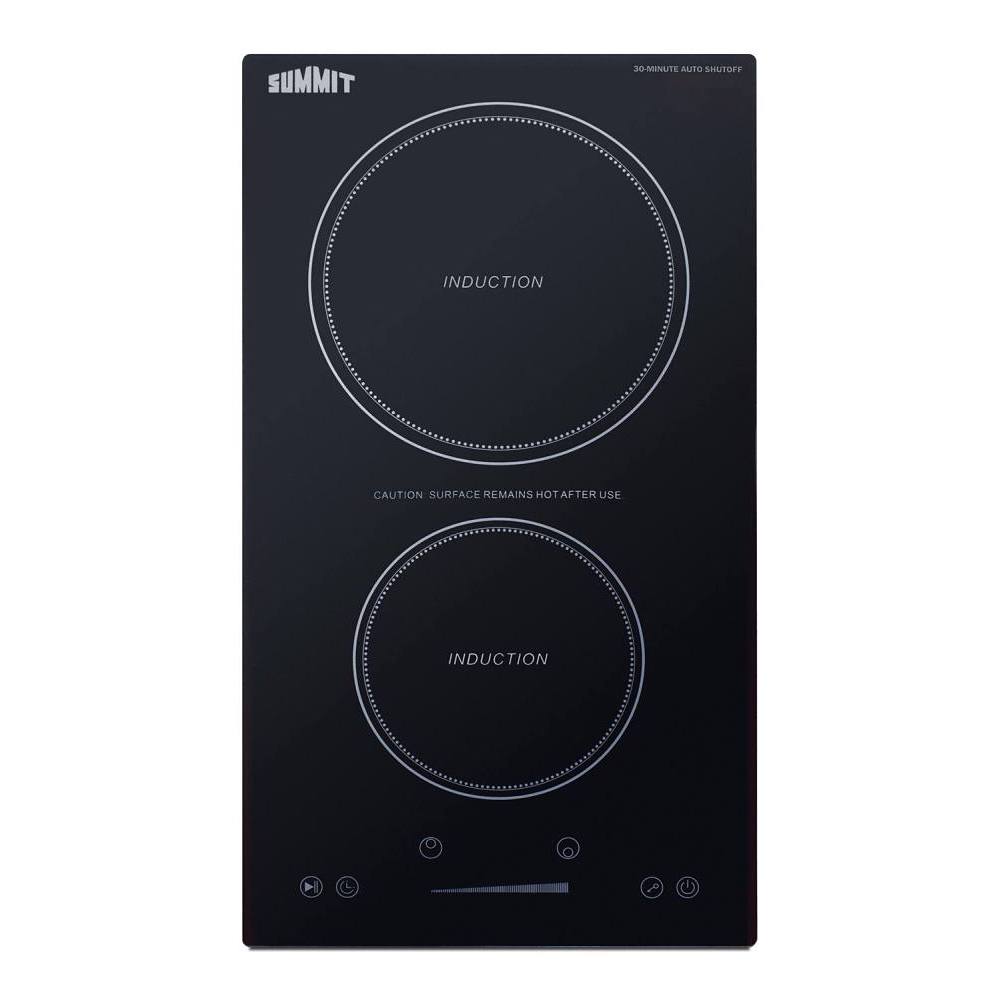 Summit Appliance 12" Wide 2-Zone Built-In Induction Glass Cooktop In Black