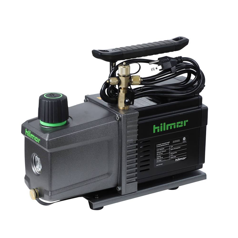 Hilmor 12 CFM A2l Compatible Dual Stage Brushless Vacuum Pump Without Oil