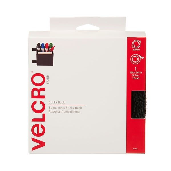 Velcro® Black Sticky Back Fastener 3/4" X 15'